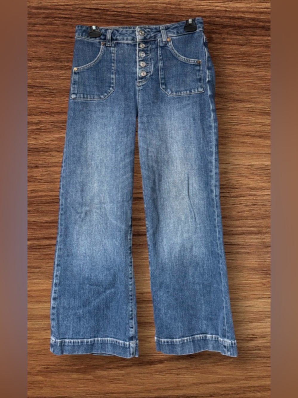 Euc PAIGE Anessa High-Rise Crop Wide-Leg Jeans SZ 26